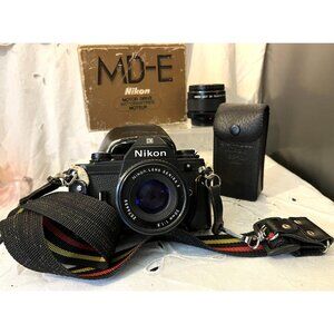 Nikon Lens Series EM 50mm 1:1.8 LOT W/ MDE Motor Drive SS-10 Flash & Kiron MC7